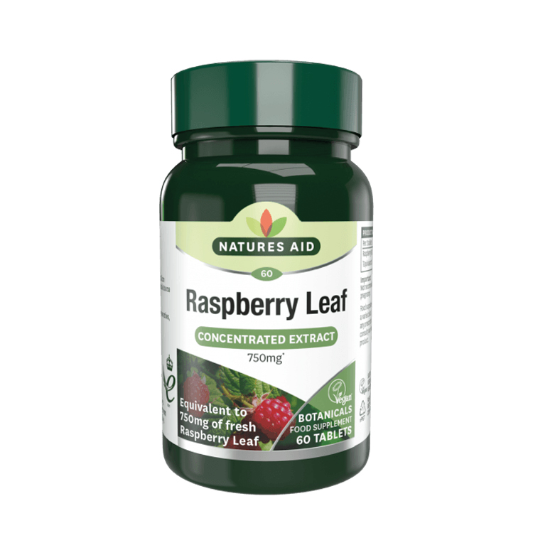 Natures Aid Raspberry Leaf 750mg 60 tabs